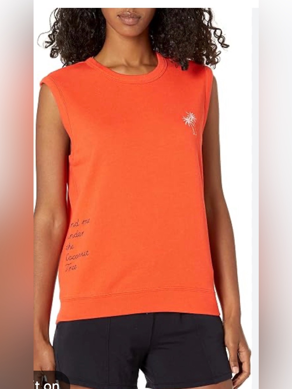 PJ Salvage Orange cotton blend leeveless Crewneck Tank Top size small